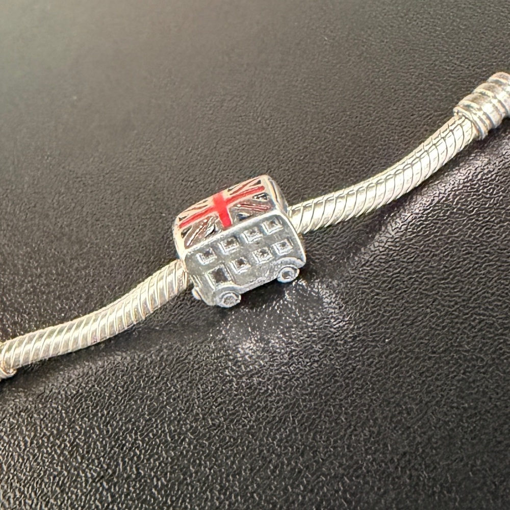Pandora Silver Retired Double Decker Bus Charm